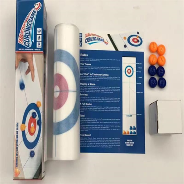 Pöytäcurling-peli ja perhepeli lapsille ja aikuisille