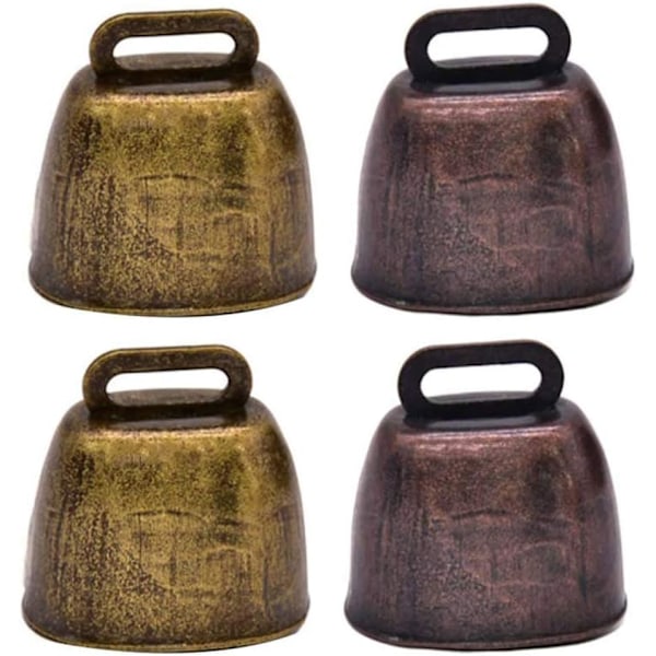 Metallinen lehmänkello kuparikelloja, paimenkello lehmänkello maatilan kello, maatalouden työpöytätarvikkeet koriste DIY-askarteluun. Vihreä/pronssinpunainen