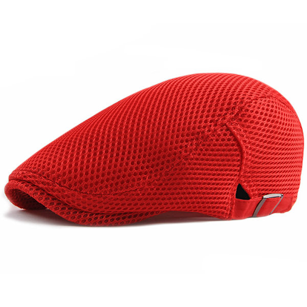 Män Newsboy Gatsby Cap Hattar Körning Flat Basker Casual Utomhus red