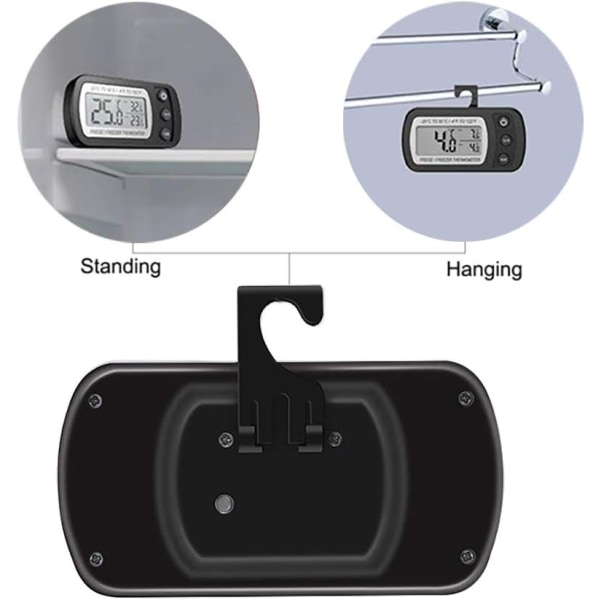 Kjøleskapstermometer, Vanntett Digitaltermometer (Svart)