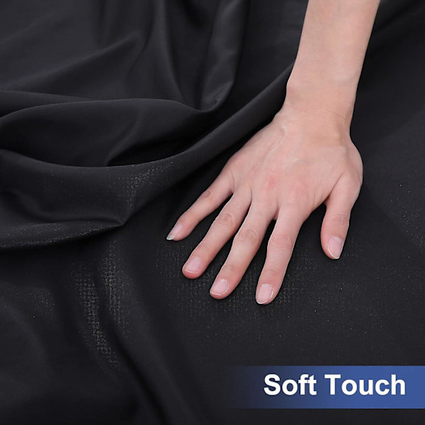 Rektangulært duk, vanntett polyester elastisk duk, passer 6 fot sammenleggbart bordcamping, utendørs (svart, 76,20 cm X 182,88 cm) (FMY)