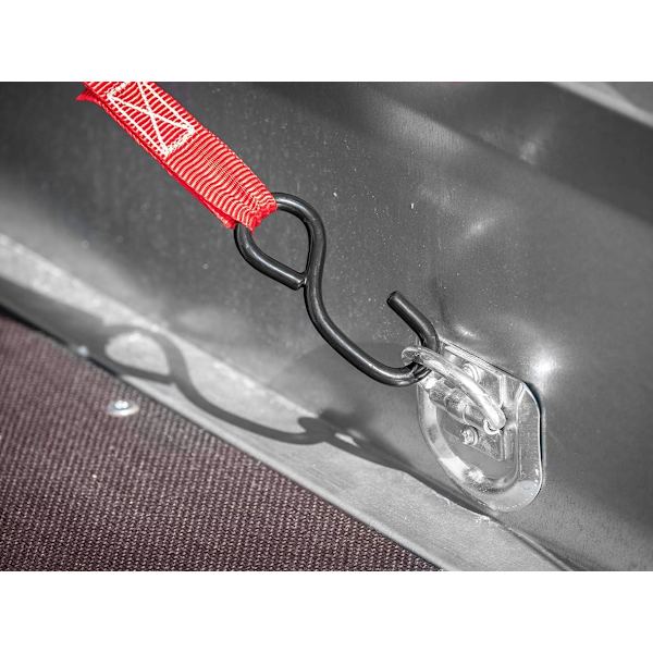 5 m x 25 mm räikkähihna S-koukuilla, 50 daN