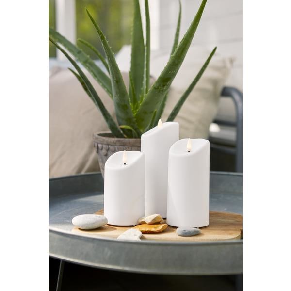 Bloklys LED med timer, hvid INDE/UDE White White 13 cm