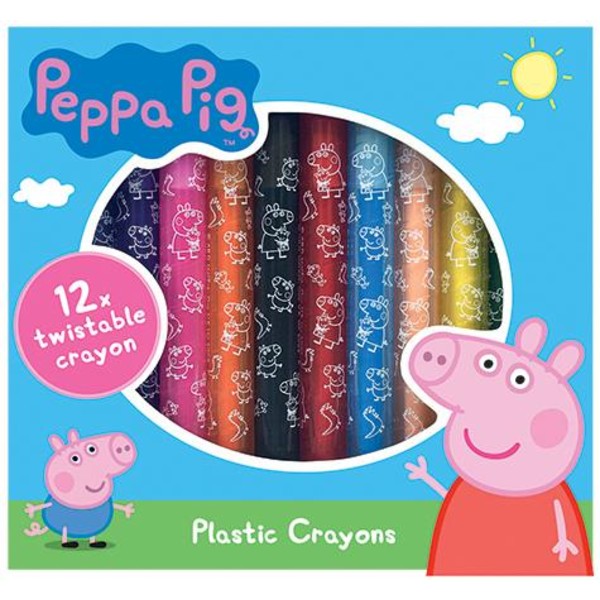 Peppa pig 12 st skruvbara vaxkritor kritor greta gris