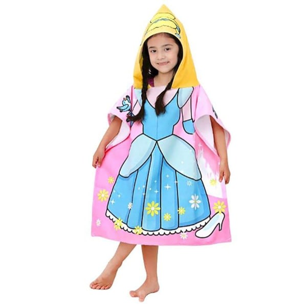 Poncho-handduk med huva för barn - Strandbadhandduk för dusch, pool, pojkar, flickor, barn, småbarn