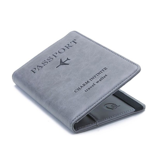 RFID-beskyttet rejsepengepung passskab grå gray 2-Pack