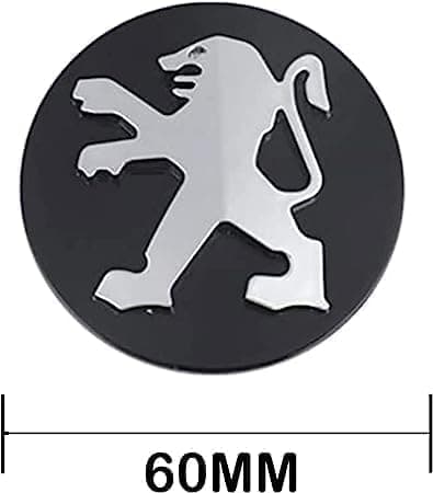 4 stk. Bilhjulscentrumkapsler til Peugeot 60mm Sort, Navkapsler Cente-FA-