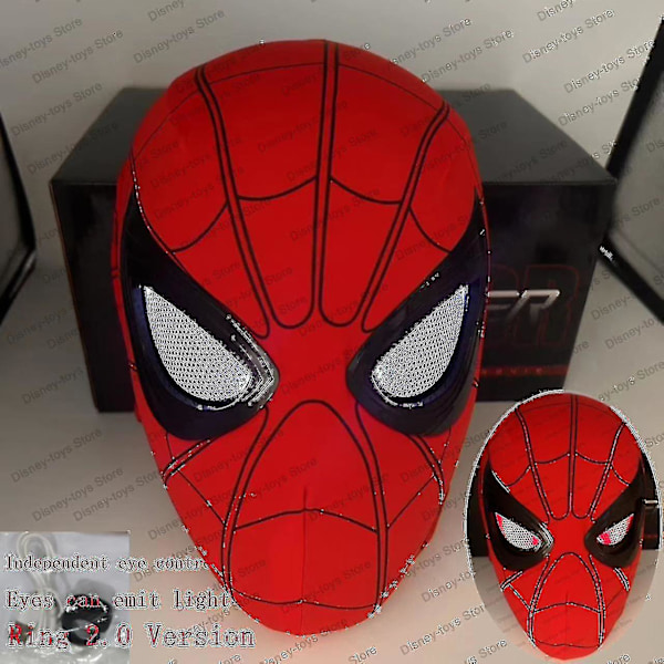 Mascara Spiderman Huvudbonader Cosplay Moving Eyes Elektronisk Mask Spider Man 1:1 Fjärrkontroll Elastisk