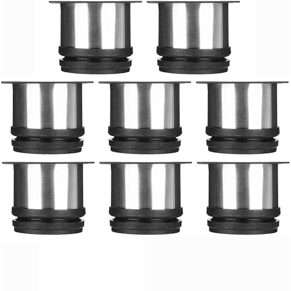 Set med 8 möbelben, justerbara köksben Ø 50 mm/höjd 50 mm