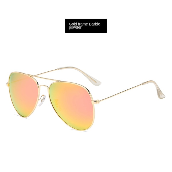 Klassiske polariserede solbriller Mode farve film solbriller Unisex Aviator solbriller Guld stel Barbie pink PG3026 Gold frame Barbie pink