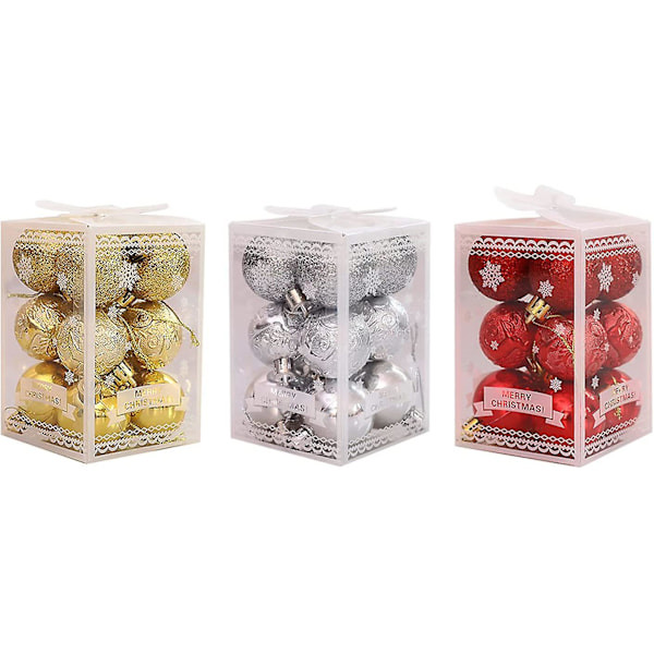 3-pack julgranskulor hängande dekorationer 18 st julgran