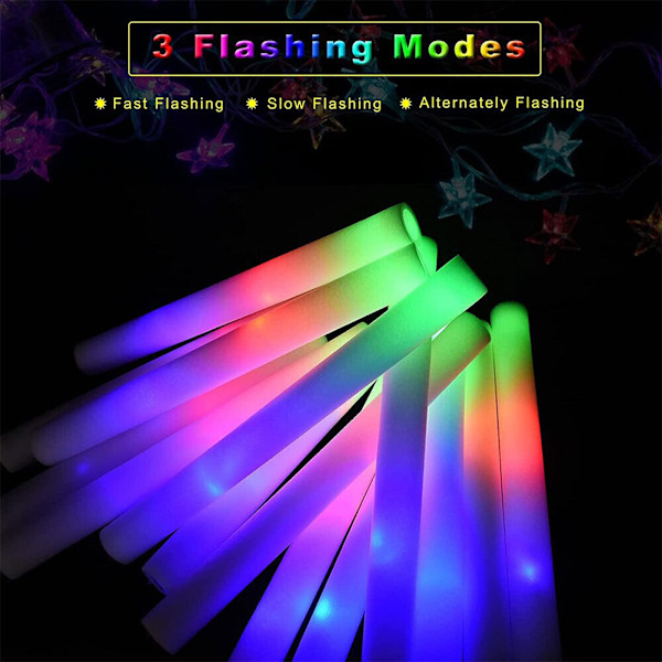 50 st Färgglada LED-skumglödpinnar Färgskiftande Ljusstav för Konsertklubbar-XF6- 50pcs