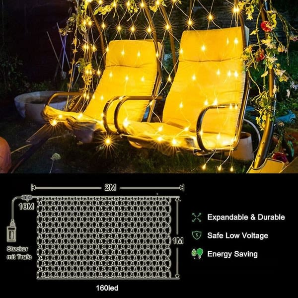 Pakke med 100/160 LED dekorative lyslenker/jul/bryllup/W