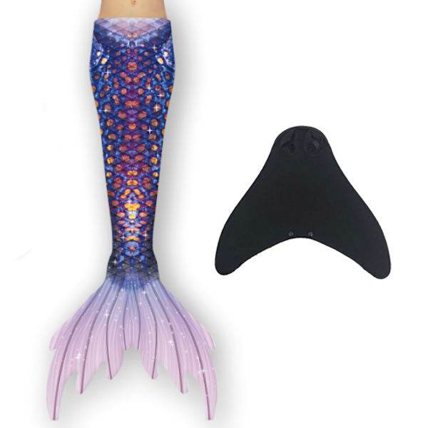 Pige Mermaid Hale med Monofin lilla purple 140