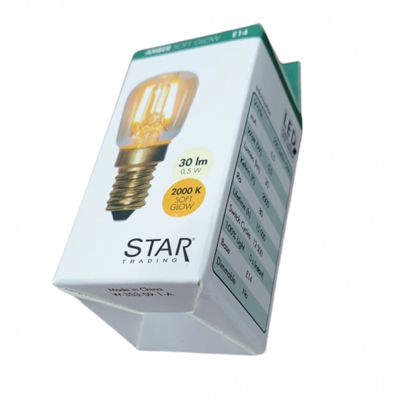 2st LED-lampa Amber E14 DECOLED för fönster- och bordslampor