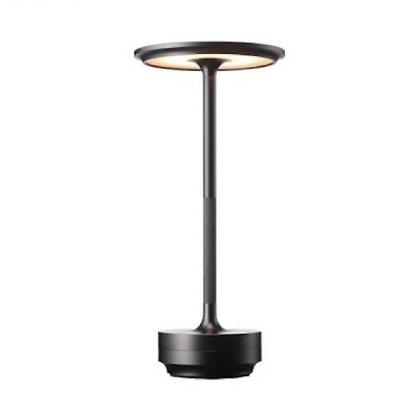 Trådløs skrivebordslampe - dæmpbar metal USB genopladelig skrivebordslampe - 1 stk sort black