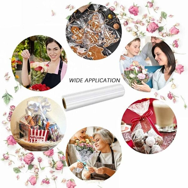 Klar cellofanrulle, transparent presentpapper, florist, transparent papper