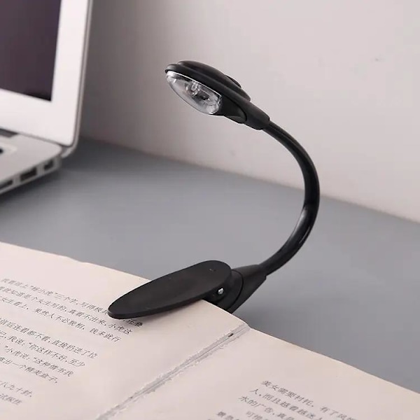Les enkelt med vår boklampe - Leselampe med LED og Klemme Svart