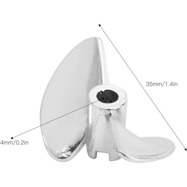Propeller Rc Båt Propeller Aluminiumlegering 35Mm Rc Båt 2s Propeller Passar för Feilun Ft016 Ft007 Ft012 Ft009 Ft011 Ft010 Ft016 Elica Barca Rc (Silver S)