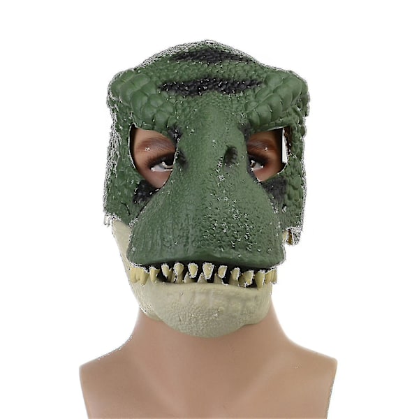 Dinosaurmaske Hovedbeklædning, Jurassic World Dinosaur Legetøj med Åbning Bevægelig Kæbe, Velociraptor Maske & Tyrannosaurus Rex Maske Bundle Green