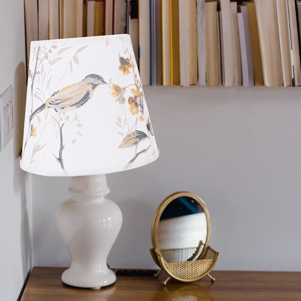 Lille lampeskærm spand fugl blomstermønster stof dekorativ lampeskærm til bordlampe hængende lampe