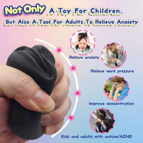 Squishy Fidget Sensorisk Stress Menneskelig Ansikt Leker for Voksne Tenåringer