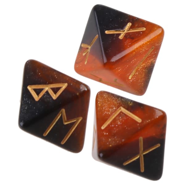 3 stk. Harde terninger Sett 8-sidige runde terninger Resin Assortert Polyedriske terninger Sett Polyedrisk Divinasjon Bordplate Terning-FA9- Gold 0.02