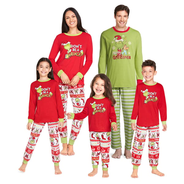 Jouluperheen yhteensopivat Grinch-pyjamasetit, yöasut Mon-FA- Mon XL