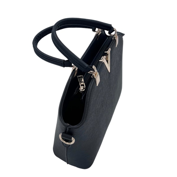 Håndveske i skinnimitasjon black 700