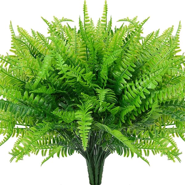 Sett med 4 kunstige Boston bregne plastplanter og busker-FA-