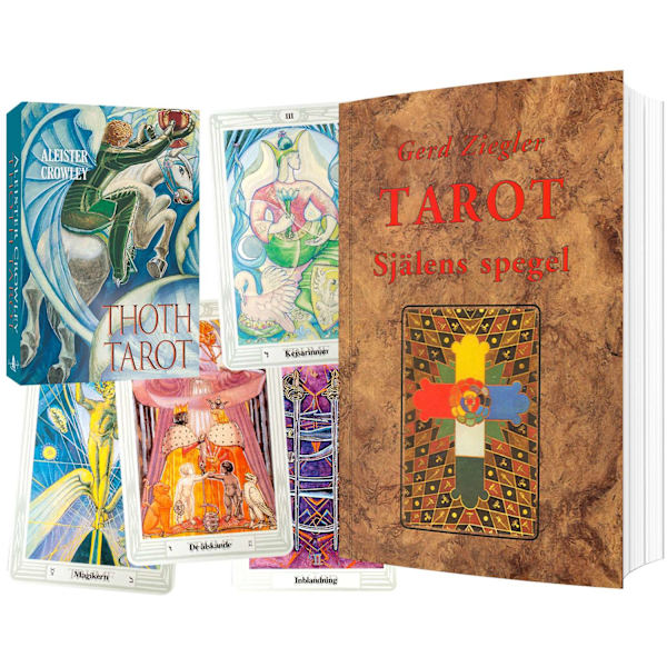 Tarotpakke: Sjælens Spejl bog + Thoth Tarotdæk svensk udgave 393