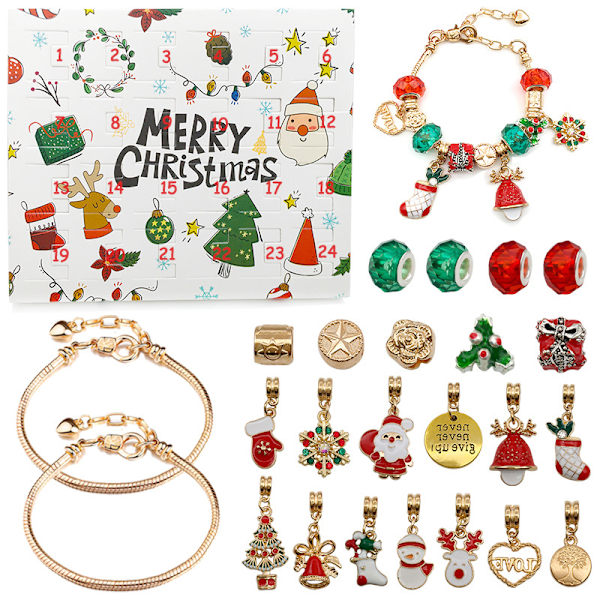 24 Countdown Kalender DIY Blind Box Armbånd Ornament Advent Gave