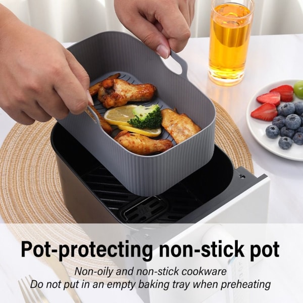 2 stk silikonegryde BBQ tallerken Pan Passer til NINJA Air Fryer coffee