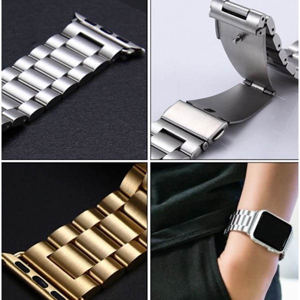 Apple Watch 4 - 44 mm - Elegant stållink (Rustfritt Stål) Guld