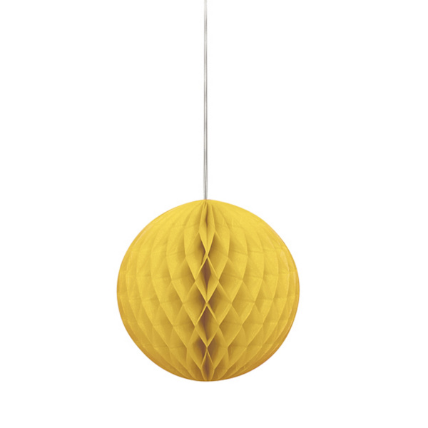 Unik rund papirlanterne 10 tommer gul Yellow 10 Inch