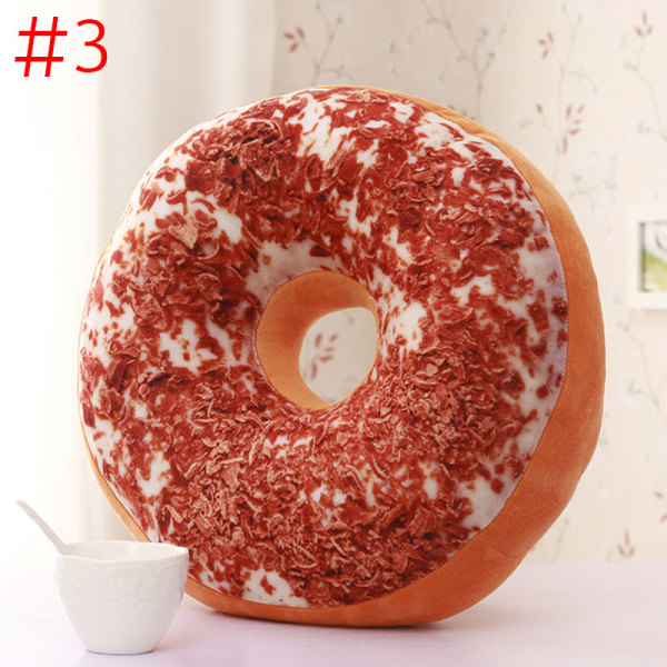 Sødt Donut Pude Chokolade Donuts Plys Macaron Mad Pude Fin Bund Pude Napp Pude Donut Coussin #3