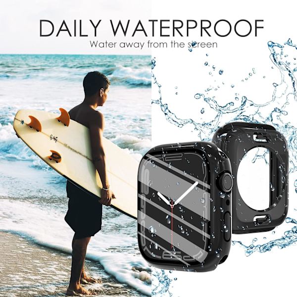 6-pack Kompatibel för Apple Watch Skärmskydd 45mm Series 9 8 7, Hard PC Bumper Sports Case för iWatch 45mm Series 9 8 7 Man Kvinnor 45mm