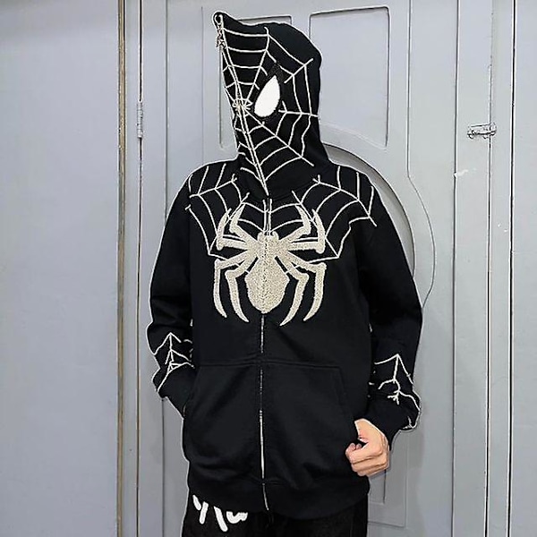 Spiderman hettejakke for menn Trykt hettejakke Streetwear CMK Rød Red L