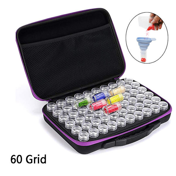 Diamantmaleri verktøy tilbehør oppbevaringsboks 7/15/30/60 spor perler oppbevaringsflasker etui for DIY diamantmaleri with 60 Bottles