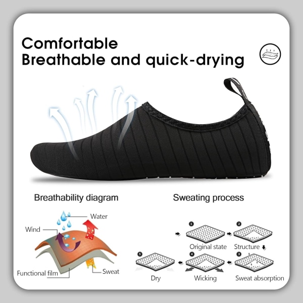 Svømmesko, vandsportssko, hurtigtørrende skridsikre letvægtssko