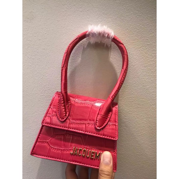 Dam Handväska Axelväska Small Bag Ins Portabel Crossbody-väska Crocodile pattern Rose Red