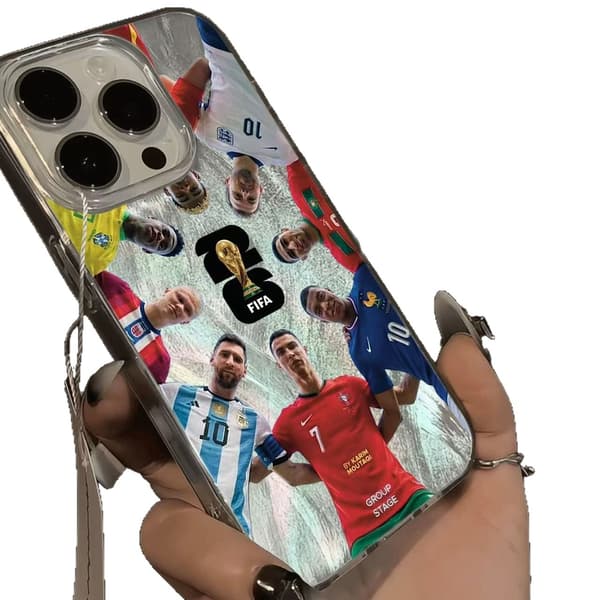 Fodboldlegender VM iPhone-cover Fodboldstjernekollage Beskyttende Mobilcover*iPhone 16 Pro Max*-FA- iPhone 16 Pro Max