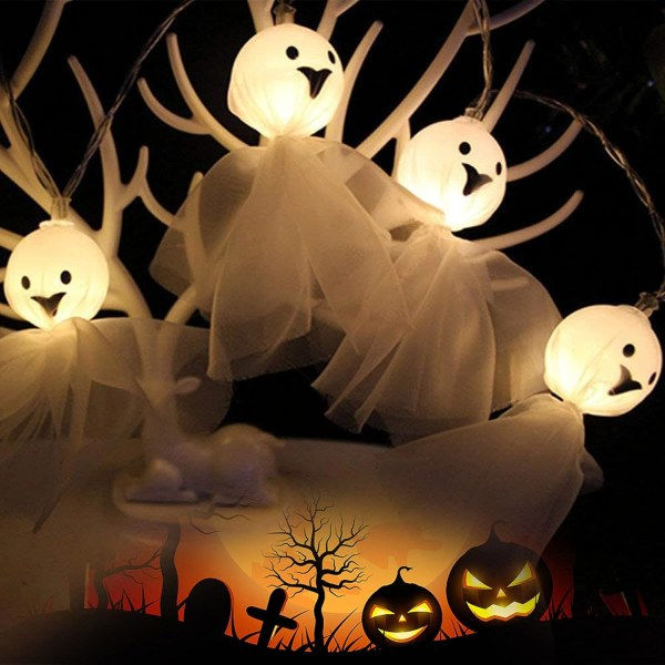 Halloween LED-ljusslinga, 3m/9,8ft 20LEDs pumpa ljusslinga