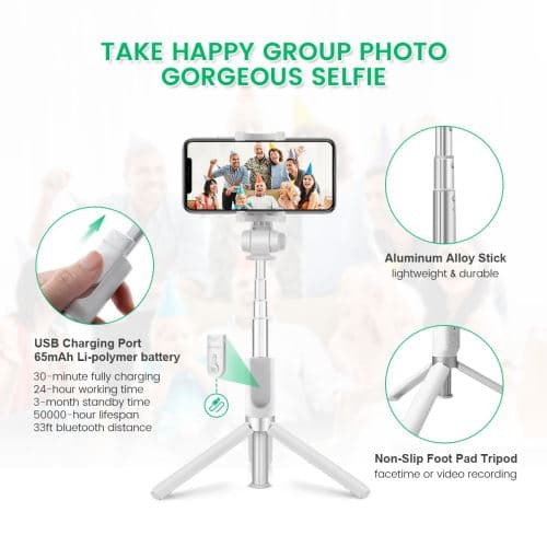 BlitzWolf BW-BS3 -selfiekeppi 3-in-1 Bluetooth-kaukosäätimellä