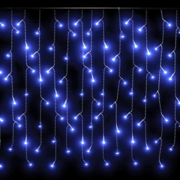 Lysstreng gardin istapper 10 m 400 LED blå Blå