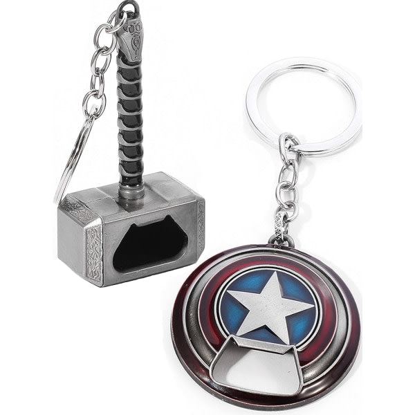 Captain America Nyckelring Flasköppnare Sköld Nyckelring, Mjolnir
