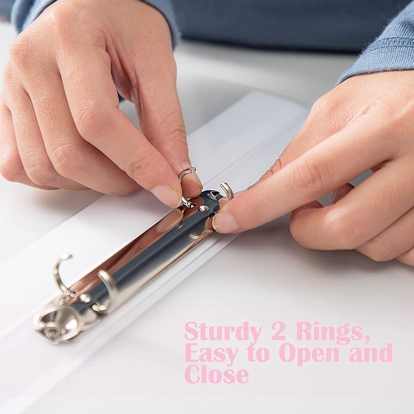 A4 2-ring flexibel pärm 25 mm för universitet, transparent pärm för skolmaterial och möten, 4 stycken