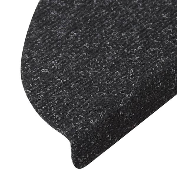 vidaXL Trappstegsmattor Selvhæftende 15 stk 65x22,5x3,5 cm Antracit silver 2500