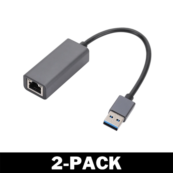 100 Mbps USB-Ethernet-sovitin Musta - Monipakkaus 2-Pack