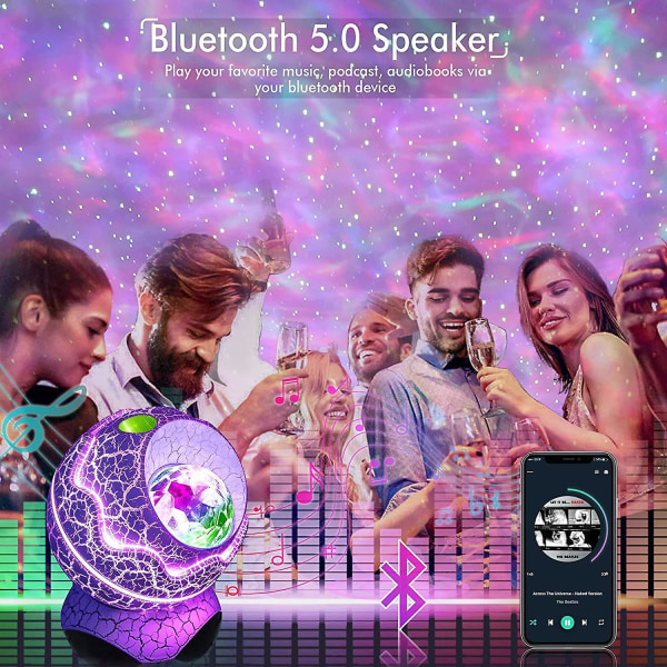 Stjerneprojektor, Rossetta Galaxy Projektor Til Soveværelse, Fjernbetjening & Hvid Støj Bluetooth Højttaler, 14 Farver LED Natlys Til Børneværelse, Voksen
